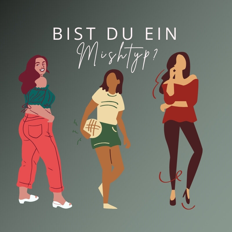 Bild zum Blogbeitrag von Iris Pyka über Dosha-Mischtypen mit drei illustrierten Frauen, welche die klassischen Dosha-typen Vata, Pitta und Kapha symbolisieren.